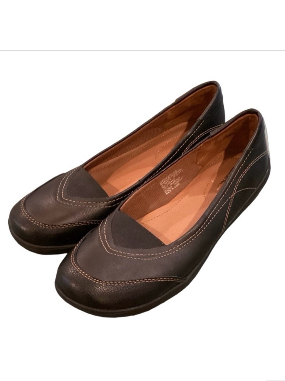 Thom McAn 11 Zala Women’s Leather Loafers Black Comfort Ballet Flats Shoes